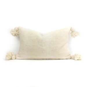 Cream Pillow Cover with Tassels